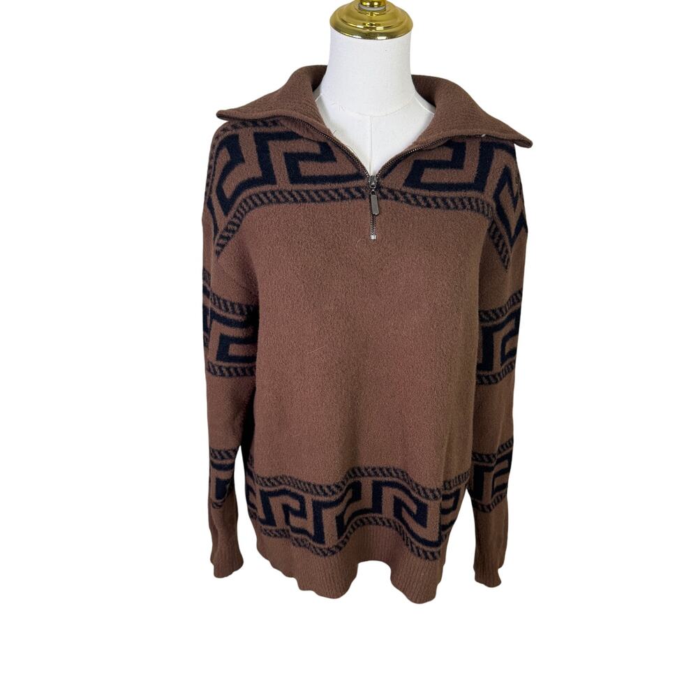 RD Style Quarter Zip Fleece Pullover Sweater US Women's S